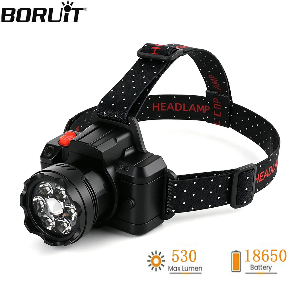 BORUiT 530LM Motion Sensor LED Headlamp USB Rechargeable LED Headlamp Qst