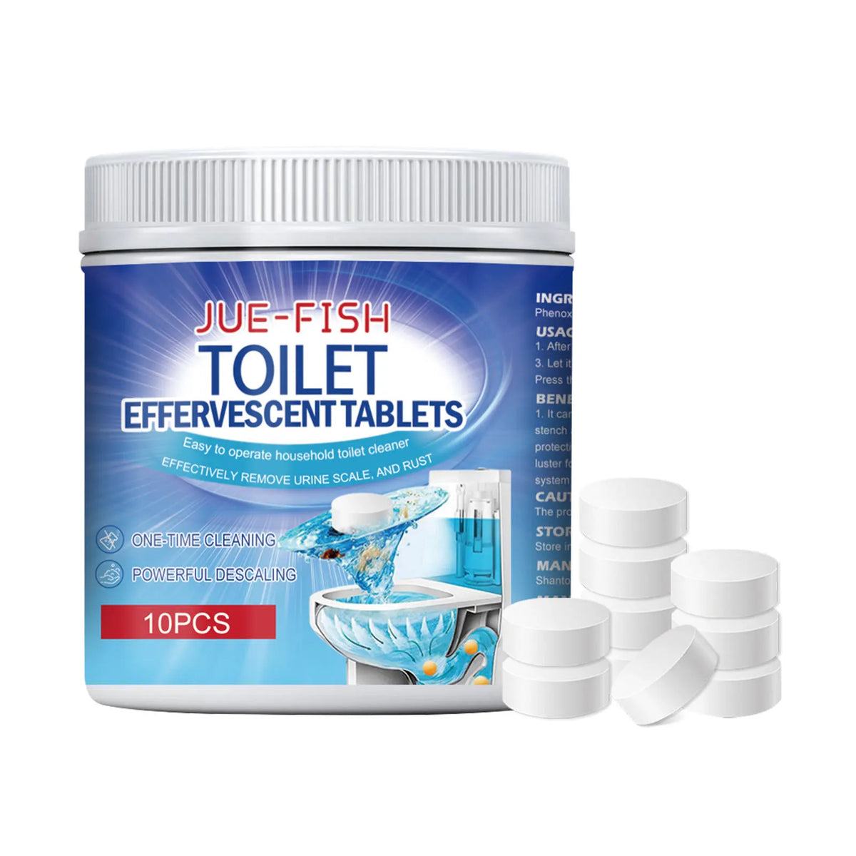 Toilet Effervescent Cleaning Tablets – Stain & Odor Remover Toilet Bowl Cleaner Qme 10pcs