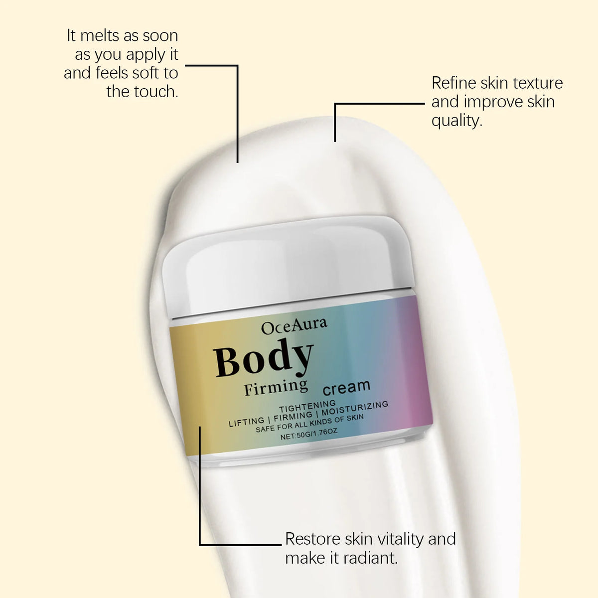 OceAura Collagen Firming Body Cream – Moisturizing Lotion Firming Body Cream Qst