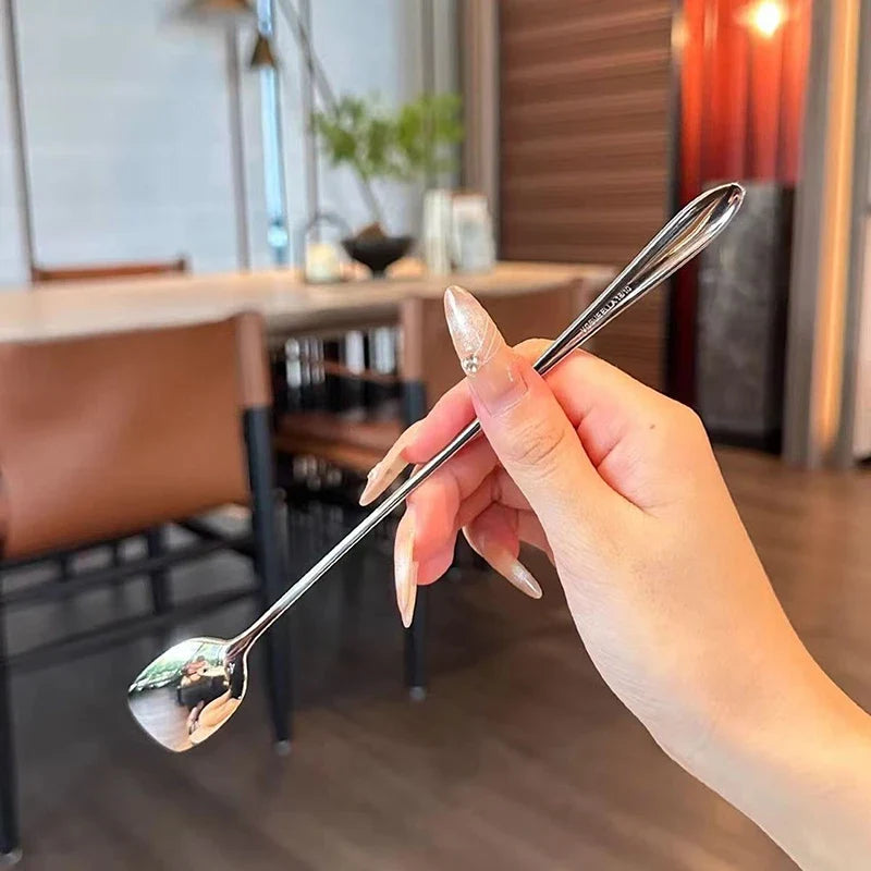 Gold Long Handle Stainless Steel Dinner Spoon – 20cm Dinner Spoon Qme