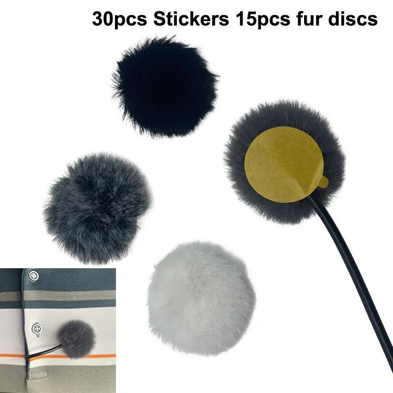Furry Lavalier Mic Windscreen Covers – Reusable, 3 Colors Microphone Windscreen Qme