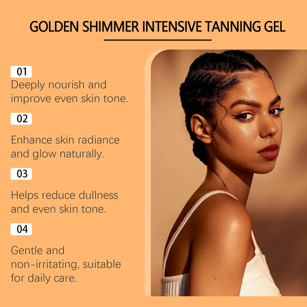 OceAura Bronzing Gel – Sunless Tan Enhancer for Face & Body Bronzing Tanning Gel Qst