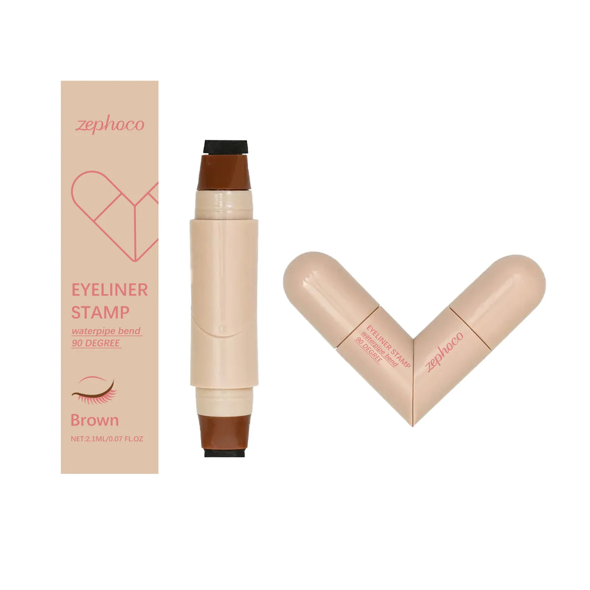 Dual-Ended Liquid Eyeliner Stamp Pen – Waterproof & Pigmented Liquid Eyeliner Pen Qst brown
