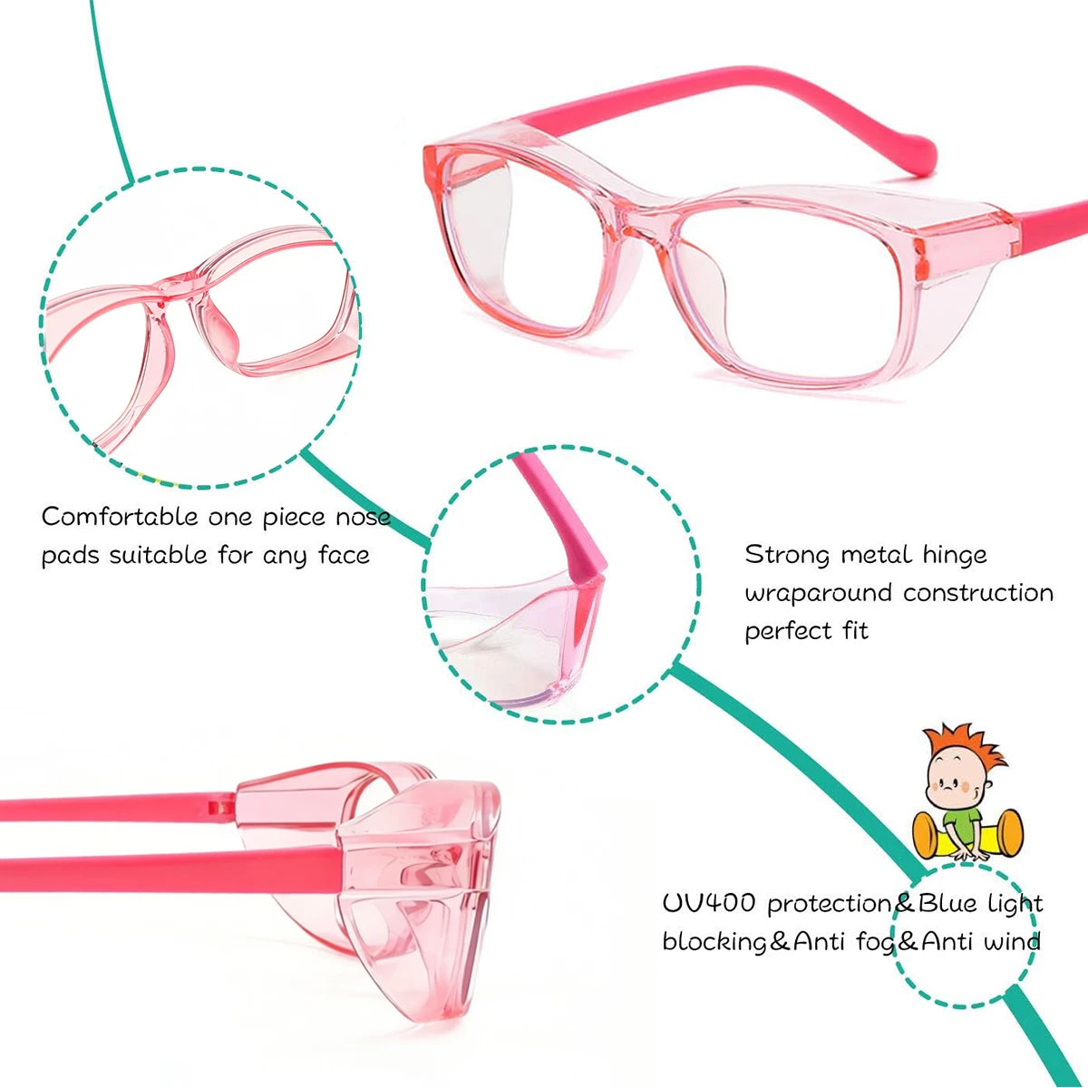 VOPHA Kids Safety Goggles – Anti-Fog, UV & Dust Shield Kids Safety Goggles Qst