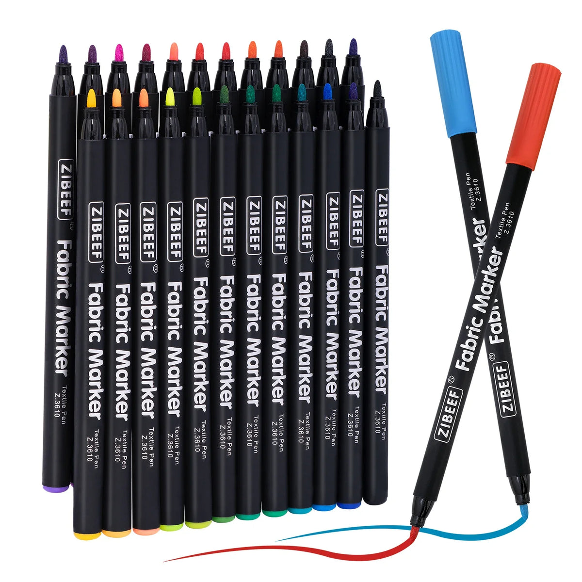 Fabric Markers Set 12 & 24 Colors – Permanent Fabric Art Pens Fabric Art Markers Qme