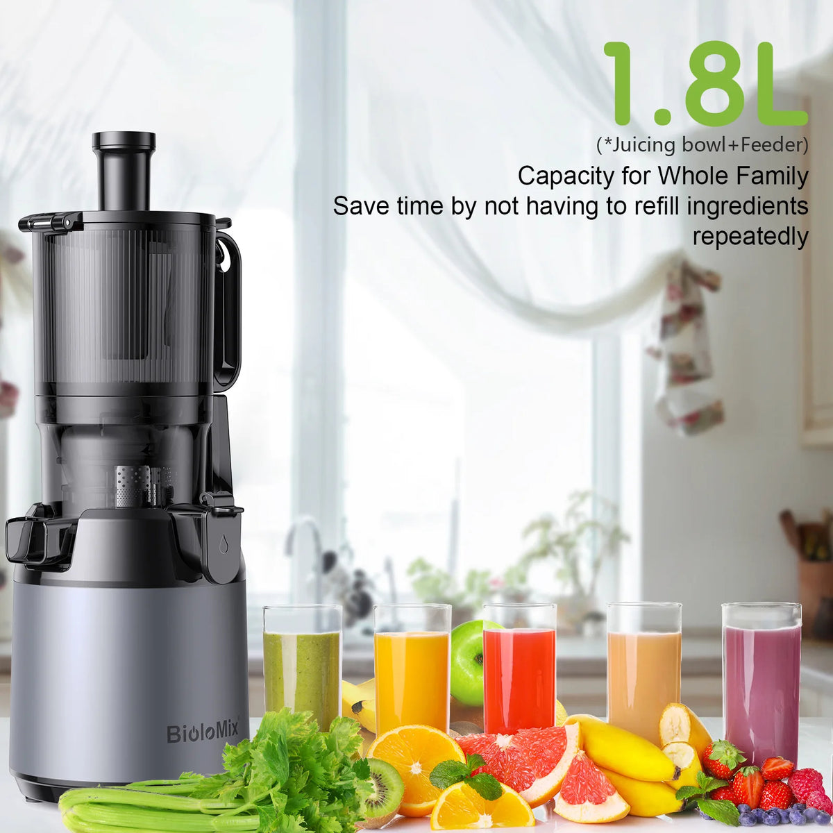 HAOYUNMA 130mm Wide Mouth Cold Press Masticating Juicer Masticating Juicer Qst