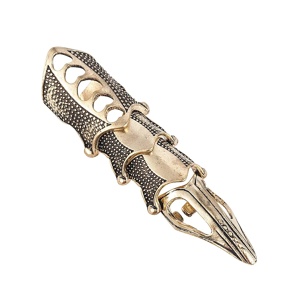 Gothic Scroll Armor Full Finger Knuckle Ring | Metal Hip Hop Armor Knuckle Ring Qme