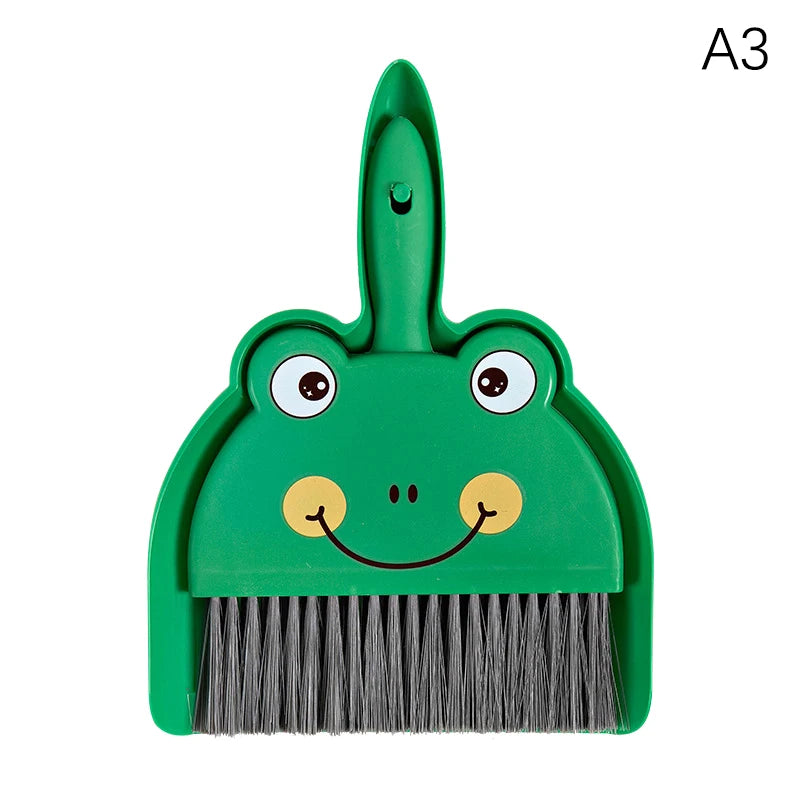 Cartoon Mini Broom & Dustpan Set – Kids, Desk & Pet Use Mini Broom Dustpan Set Qst A3