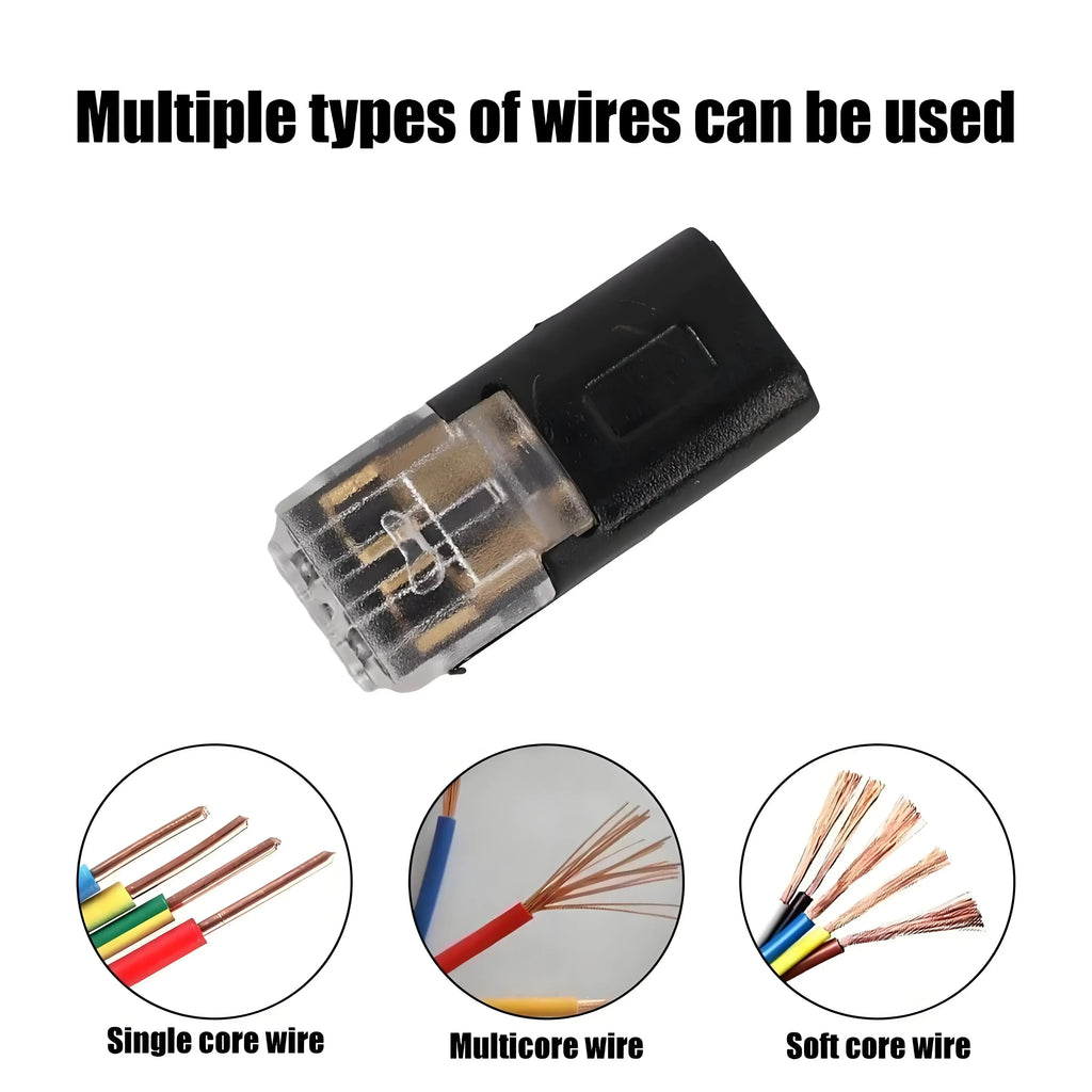 Quick Wire Connector Self-Stripping Plug – Dual Line Cable Wire Connector Qme