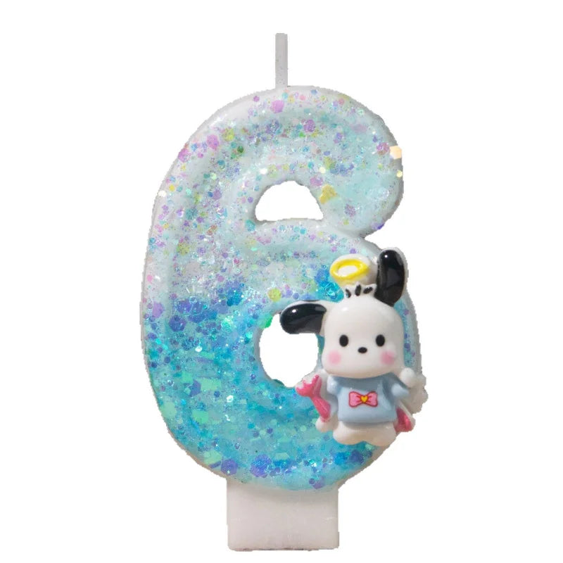 Pacha Dog 0–9 Numbered Birthday Candles Pink Cartoon Cake Topper Birthday Cake Candles Qme