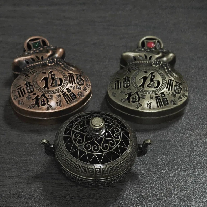 Mini Metal Incense Burner – Pagoda, Lotus & Fu Pouch Styles Incense Burner Qme