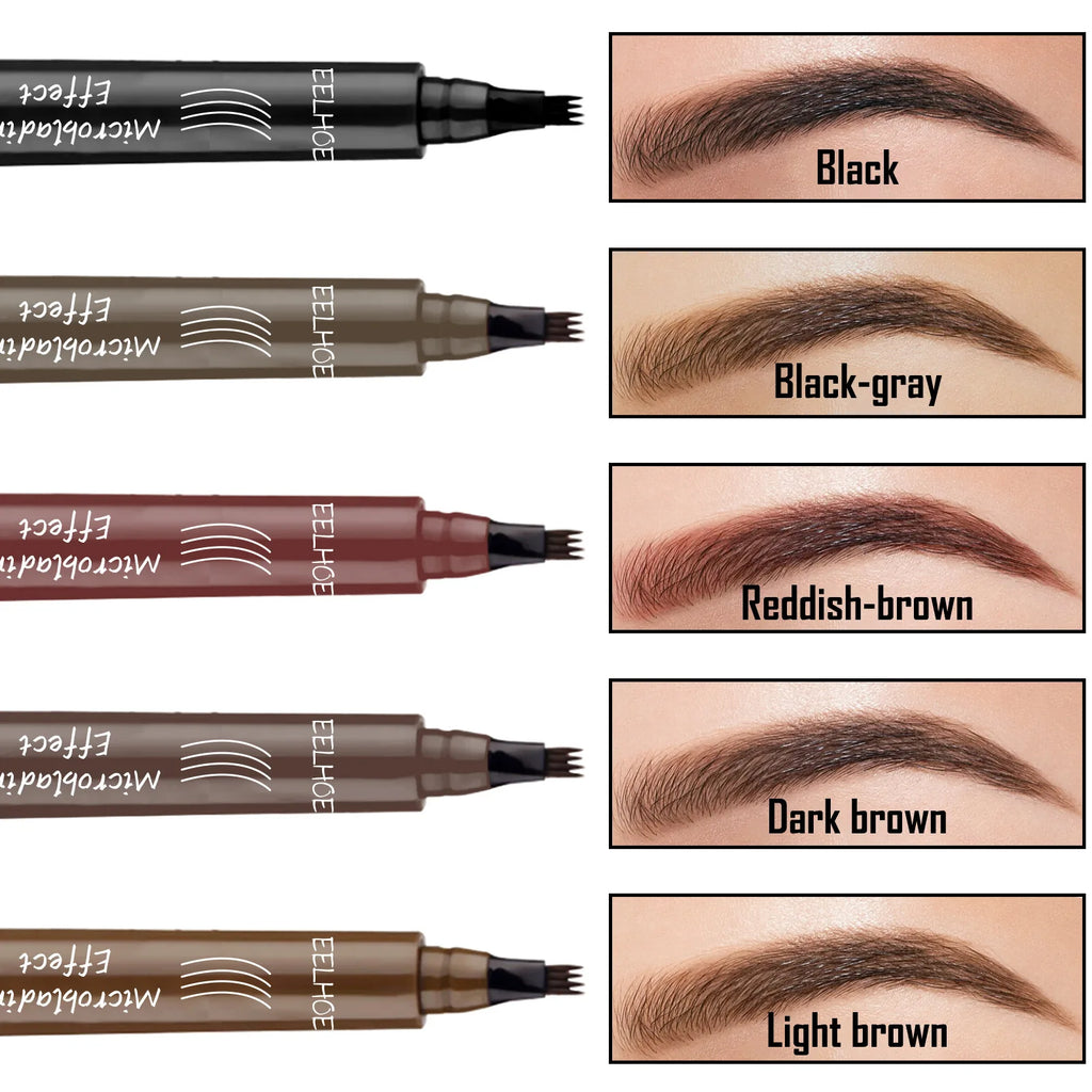 EELHOE 4-Point Microblading Eyebrow Pen – Waterproof, 5 Colors Eyebrow Makeup Pen Qst