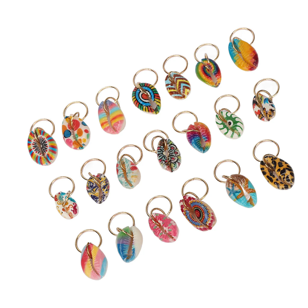 Shell Dreadlock Hair Braiding Pendant Clips – 20pcs DIY Set Hair Braiding Clips Qme