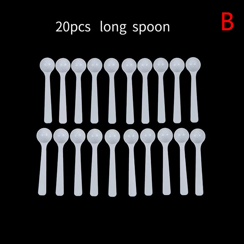 1 Gram Plastic Measuring Scoops & Spoons – Set of 20 Measuring Scoop Set Qme B 20pcs