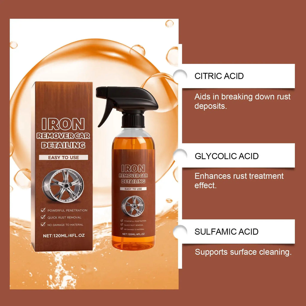 Fast-Acting Iron & Rust Stain Remover Spray for Cars – 120ml Car Detailing Spray Qme
