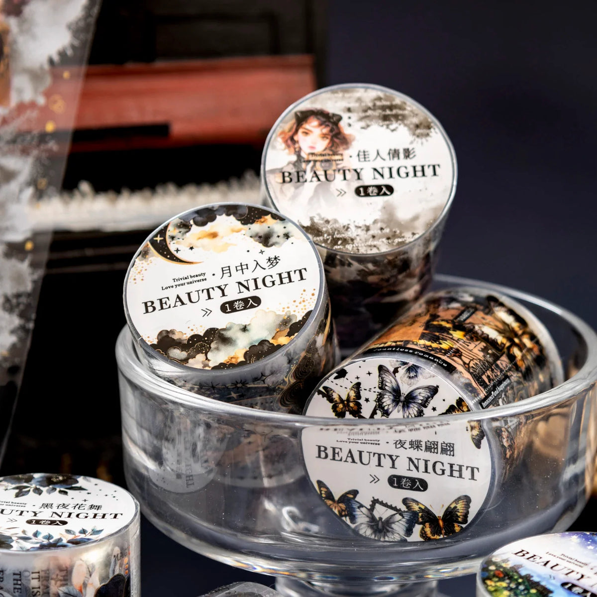 Dark Night Washi Tape Set – DIY Scrapbooking & Journal Washi Tape Set Qme