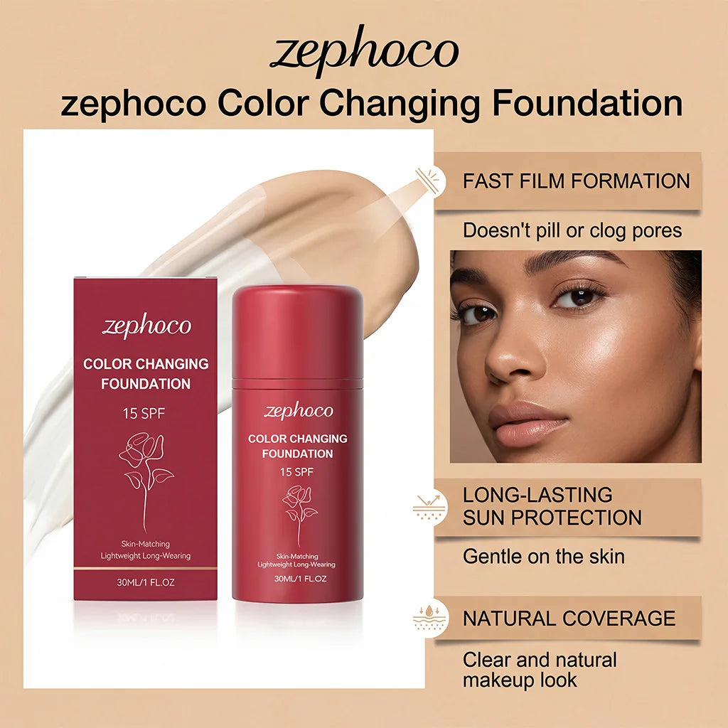 Zephoco Color-Adapting Foundation – Hydrating Lightweight Coverage Face Foundation Qst