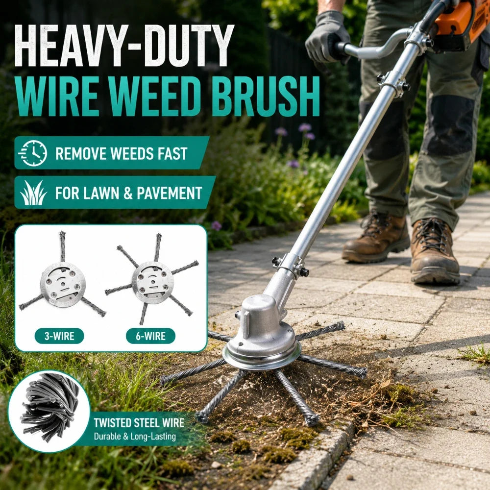 Heavy Duty Steel Wire Brush Head – Weeding, Moss & Rust Remover Garden Cleaning Tool Qme