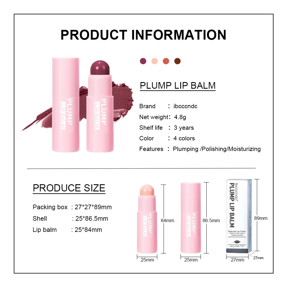 Tinted Plumping Lip Balm with Peptide – 4 Colors Tinted Lip Balm Qst