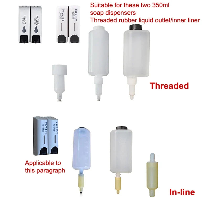 Soap Dispenser Head with Spring Hose & Rubber Seal – 4 Colors Soap Dispenser Head Qme