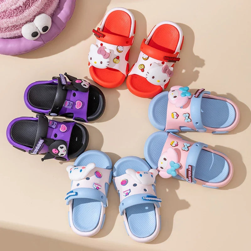 Hello Kitty Kuromi Cartoon Flip-Flops – Cute Non-Slip Slides Cartoon Flip-Flops Qme