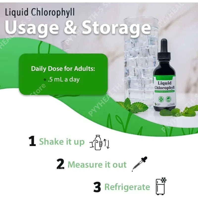 Liquid Chlorophyll Drops – Immune, Liver & Skin Support Liquid Supplement Drops Qst