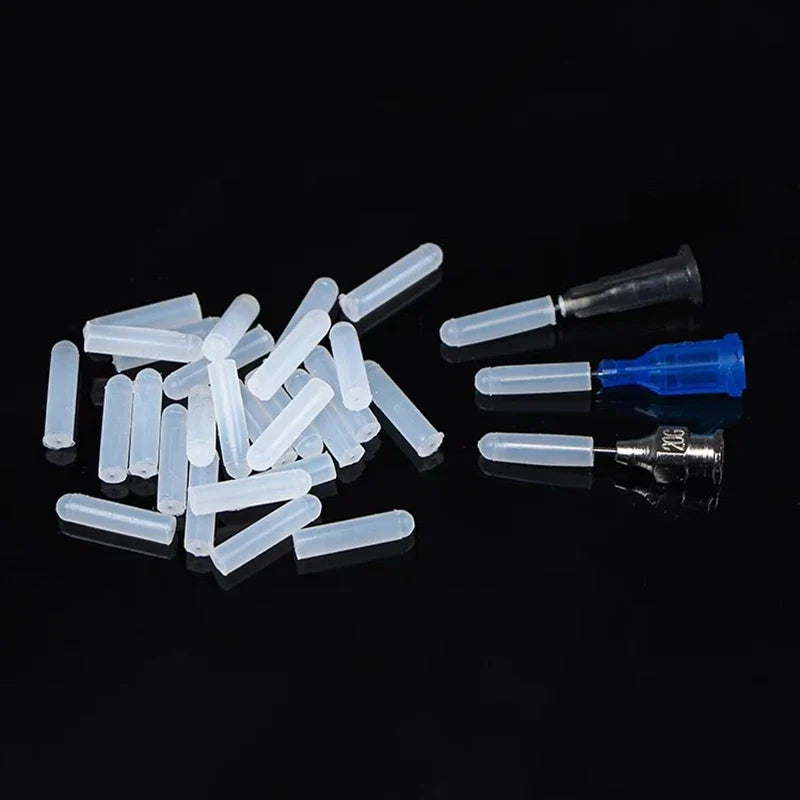 Silicone Plug Caps for Dispensing Syringe Needles – 15pcs Dispensing Needle Caps Qme