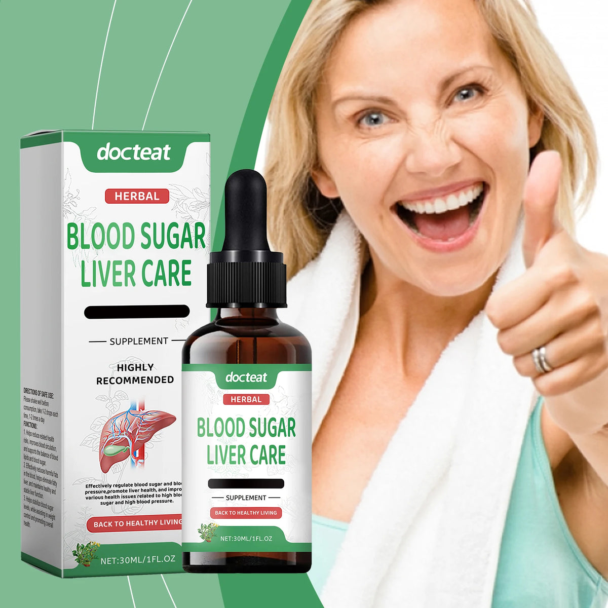 Docteat Sugar Liver Care Supplement – Natural Herbal Formula Herbal Supplement Qst