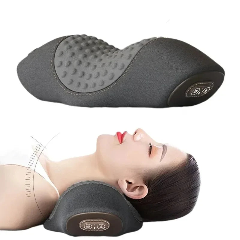 Electric Neck Massage Pillow – Heating Vibration Cervical Support Neck Massage Pillow Qst