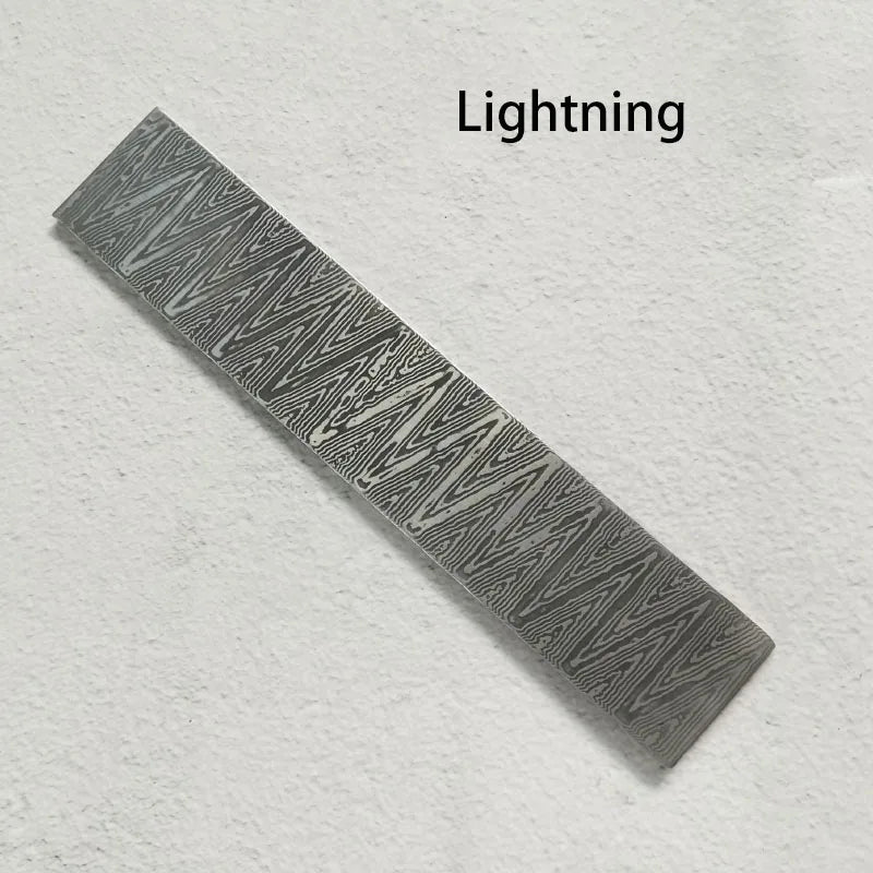 Damascus Steel Knife Billet – DIY Blade Making Raw Material Knife Making Billet Qst 16X3X0.3CM Lightning 16X3X0.3CM