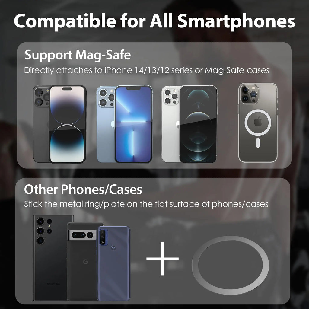 Gym Mate Magnetic Phone Mount | MagSafe Double-Sided Holder Magnetic Phone Mount Qme
