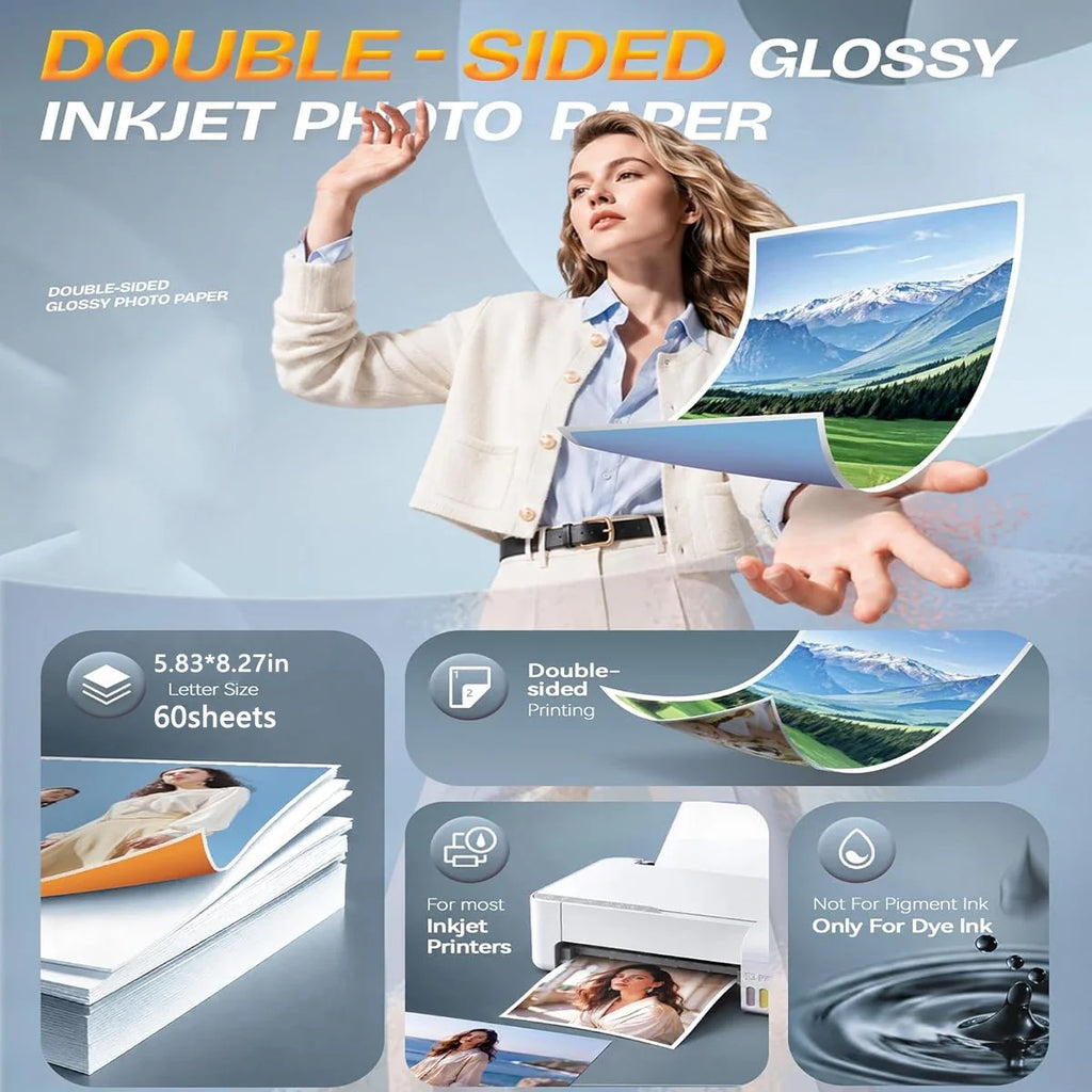 A5 Double-Sided Glossy Photo Paper 200gsm – Inkjet Compatible Glossy Photo Paper Qme
