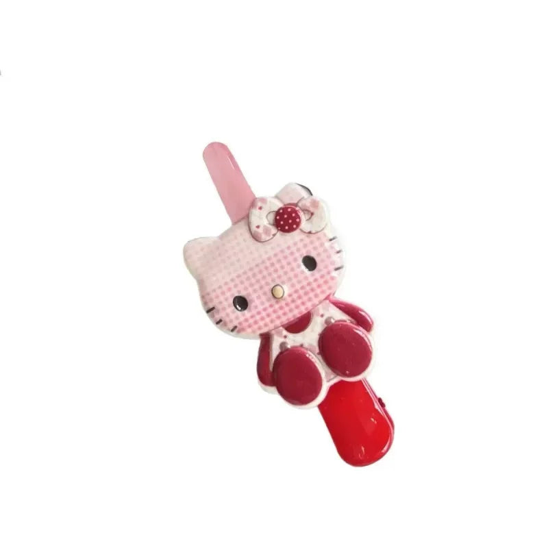 Hello Kitty Checkered Hair Clip – Cute Acrylic Accessory Hair Clip Qme