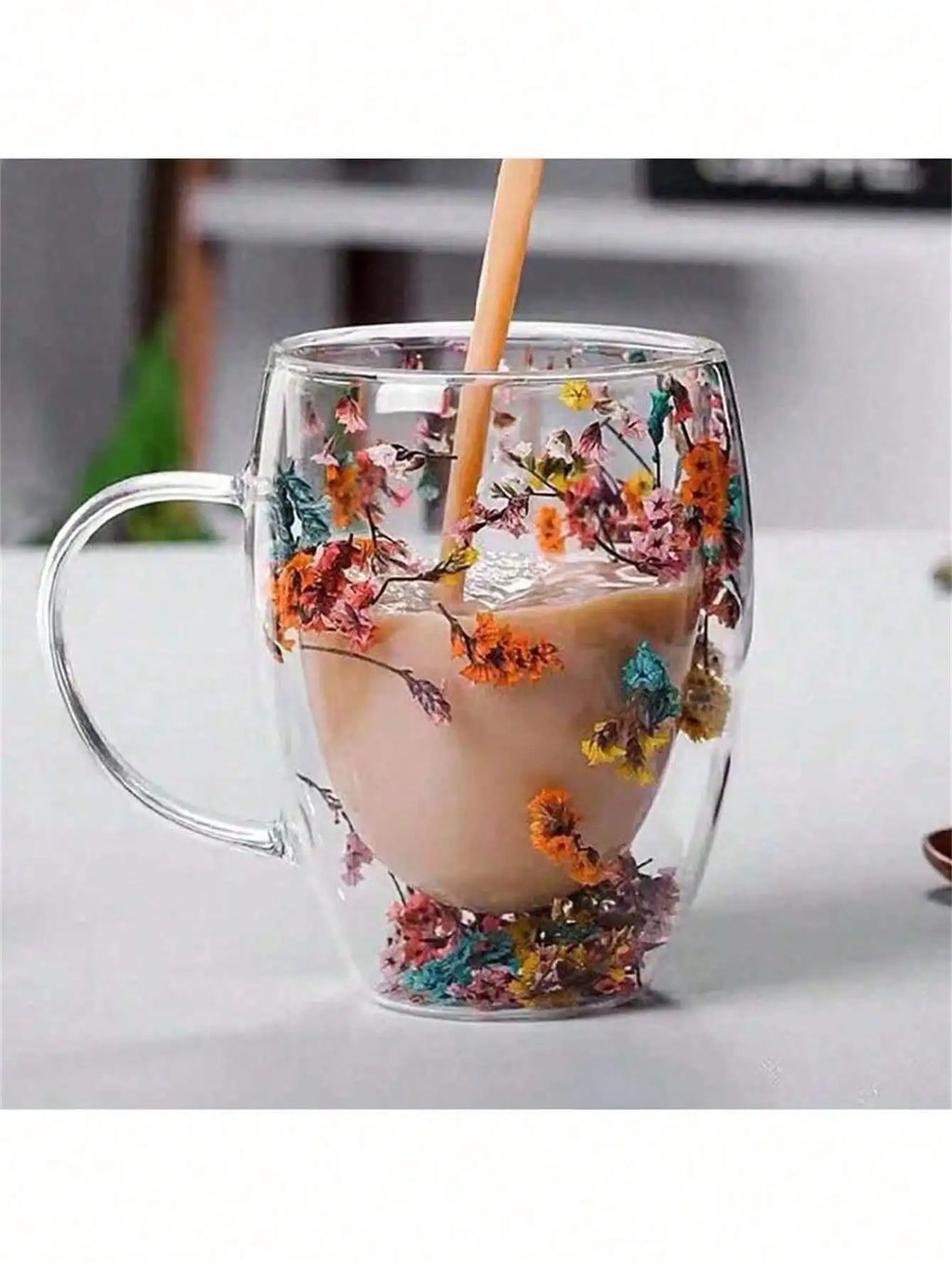 Double-Wall Borosilicate Glass Coffee Cup – 350ml Heat-Resistant Glass Coffee Cup Qme