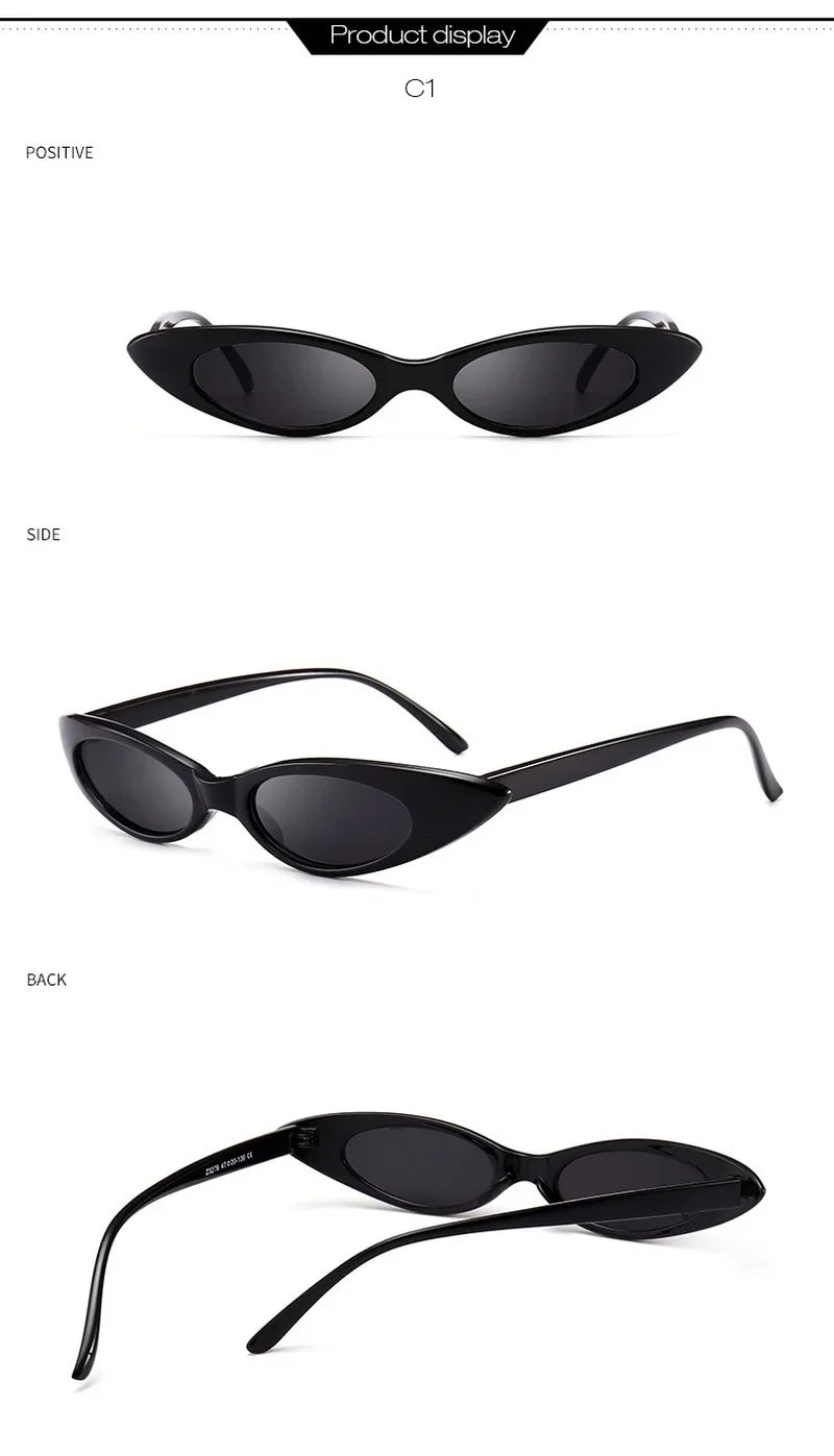 Skinny Narrow Cat Eye Sunglasses Women Vintage Retro Small Cat Eye Sunglasses Qme 1 Other
