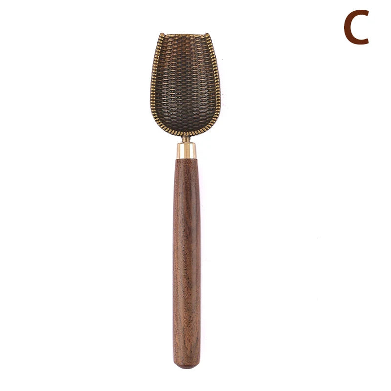 Ebony Solid Wood Kung Fu Tea Scoop – Retro Tea Ceremony Spoon Tea Ceremony Accessory Qst C