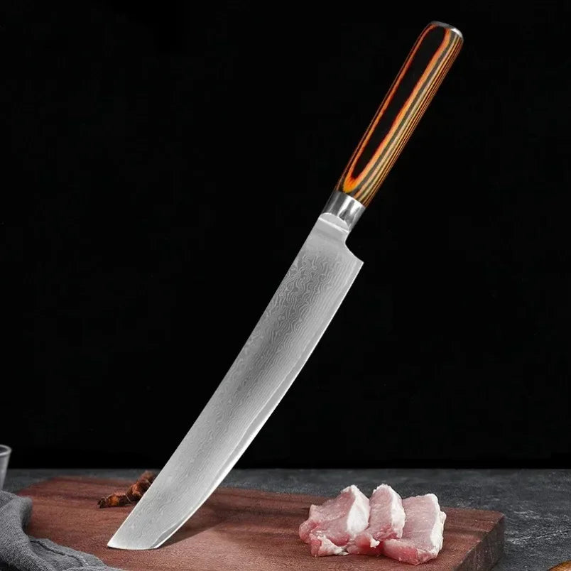 Damascus Steel Kitchen Knife – Wood Handle Chef Knife 16cm Damascus Kitchen Knife Qst