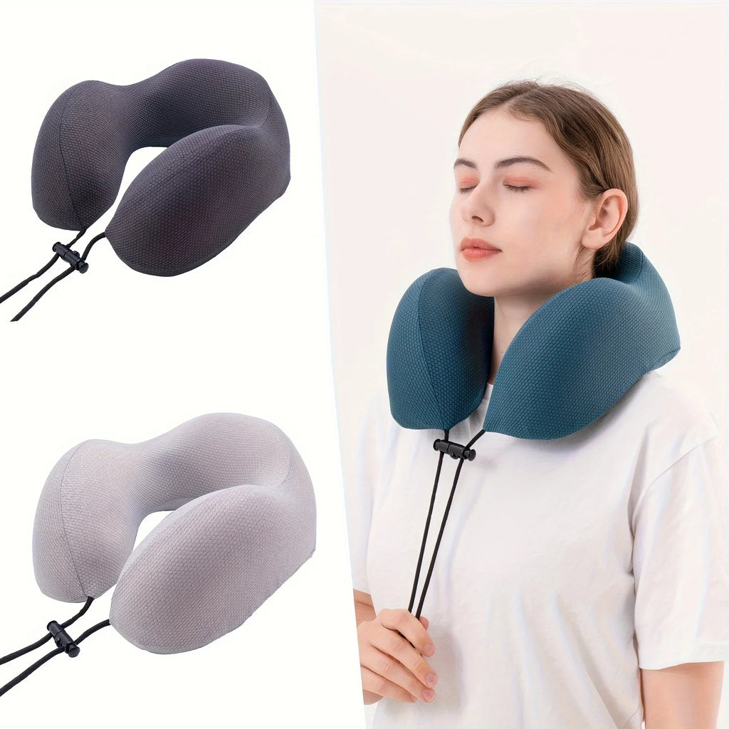 U-Shaped Memory Foam Travel Neck Pillow – Camping & Office Travel Neck Pillow Qme