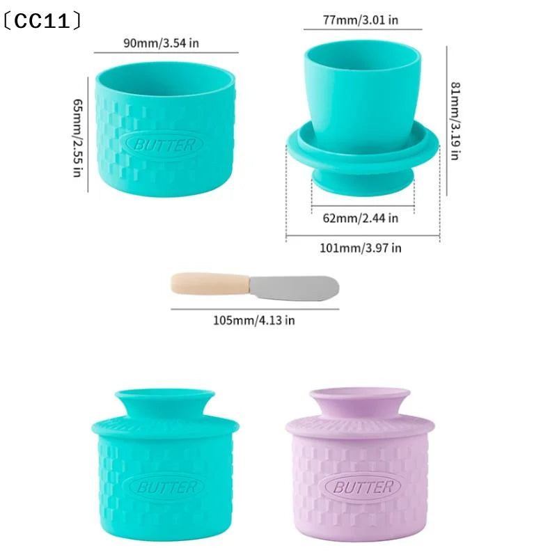 Silicone Butter & Cheese Storage Crock – Sealed Dustproof Lid Butter & Cheese Crock Qme
