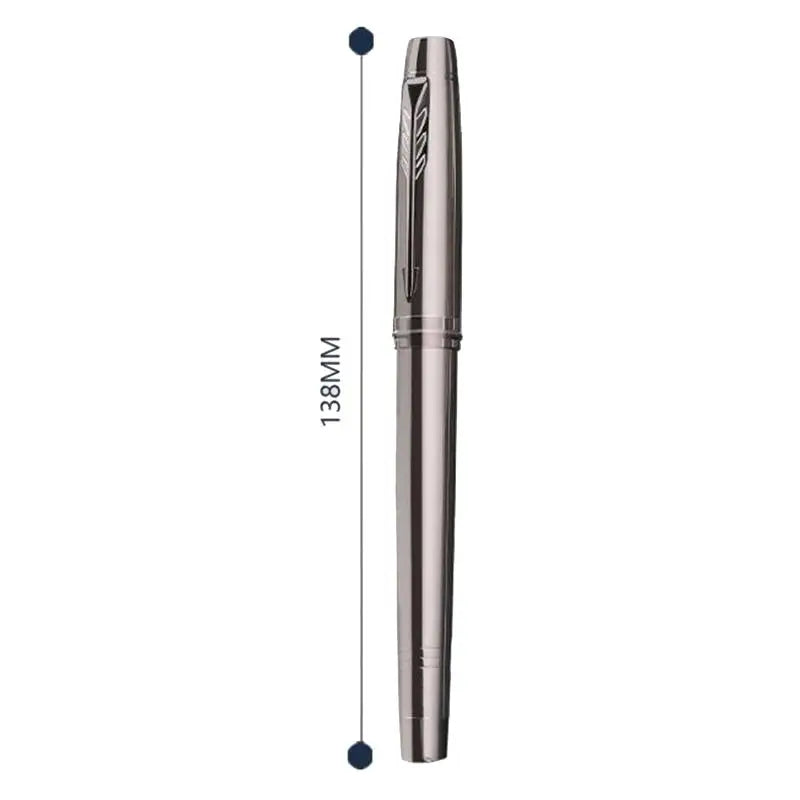 Silver Gray Metal Fountain Pen – Medium Iridium Tip Fountain Pen Qme