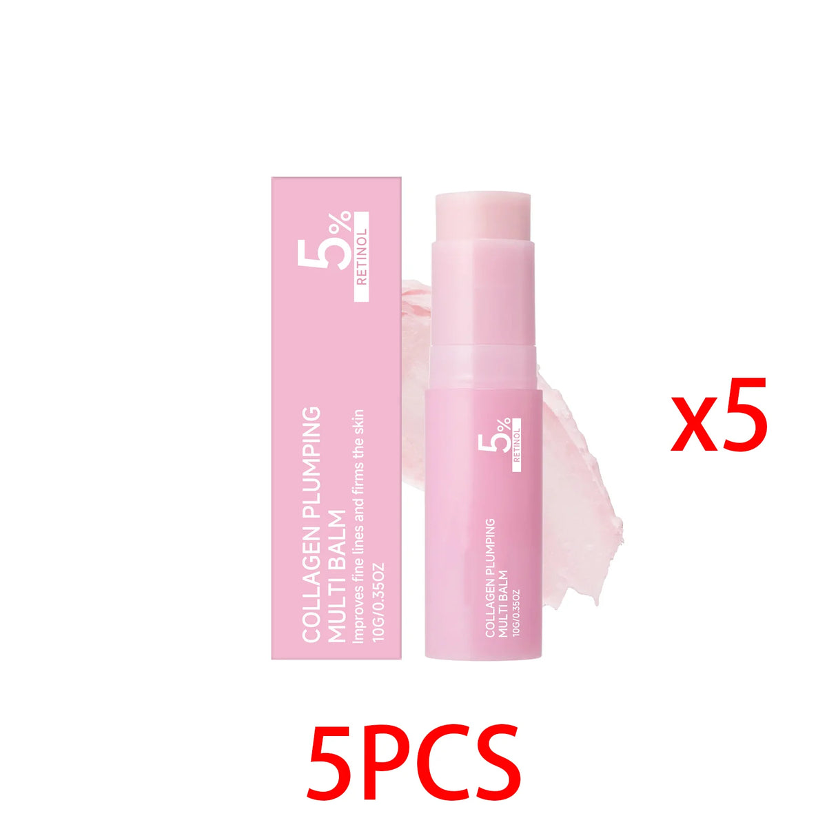PDRN Pink Collagen Balm Stick – Retinol Firming Face Cream Collagen Face Balm Qst 5PCS