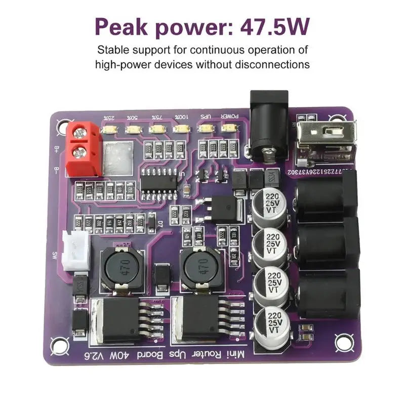 Mini UPS Board 40W Battery Backup 5V 9V 12V Router Power Supply UPS Power Board Qme