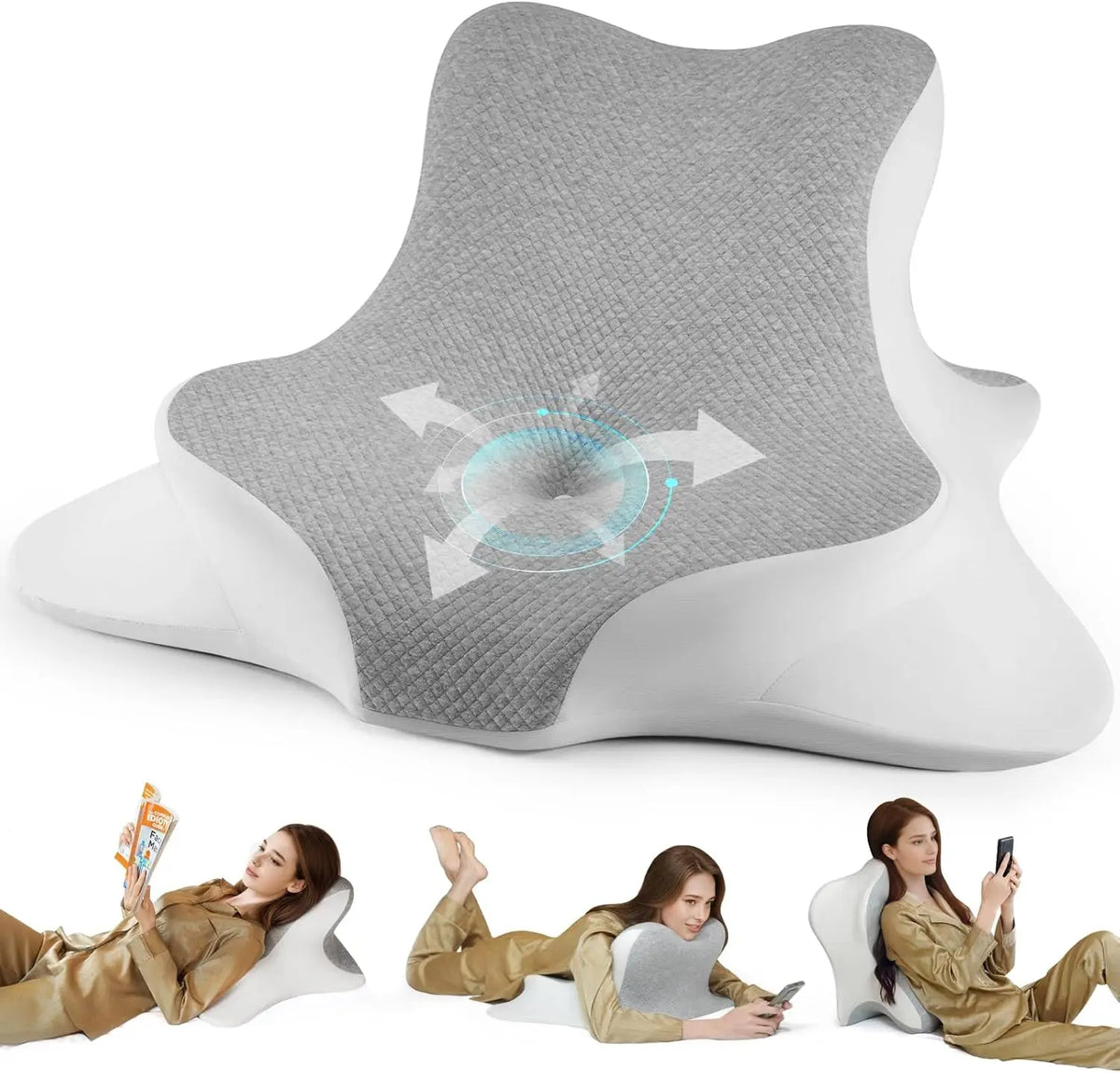 Ergonomic Memory Foam Reading Pillow – Bed Wedge Back Support Bed Wedge Pillow Qst B