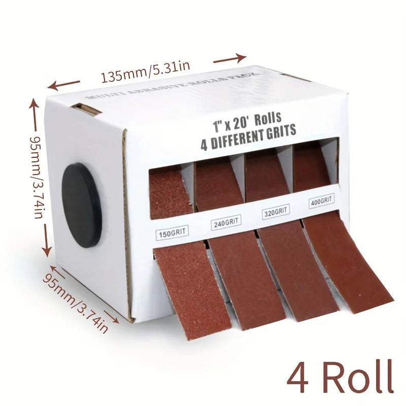 Emery Cloth Sandpaper Roll 150 240 320 400 Grit – Metal & Wood Abrasive Sanding Roll Qme