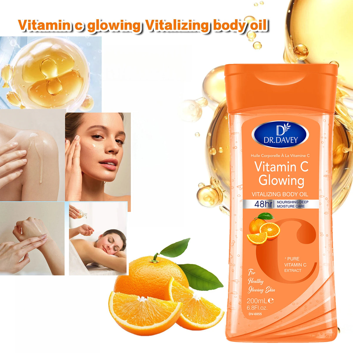 DR.DAVEY Vitamin C Body Treatment & Massage Oil 200ml Body Treatment Oil Qst