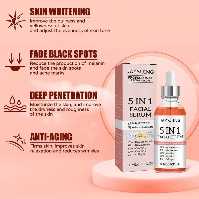5-in-1 Hyaluronic Acid & Vitamin C Facial Serum 30ml Facial Serum Qst