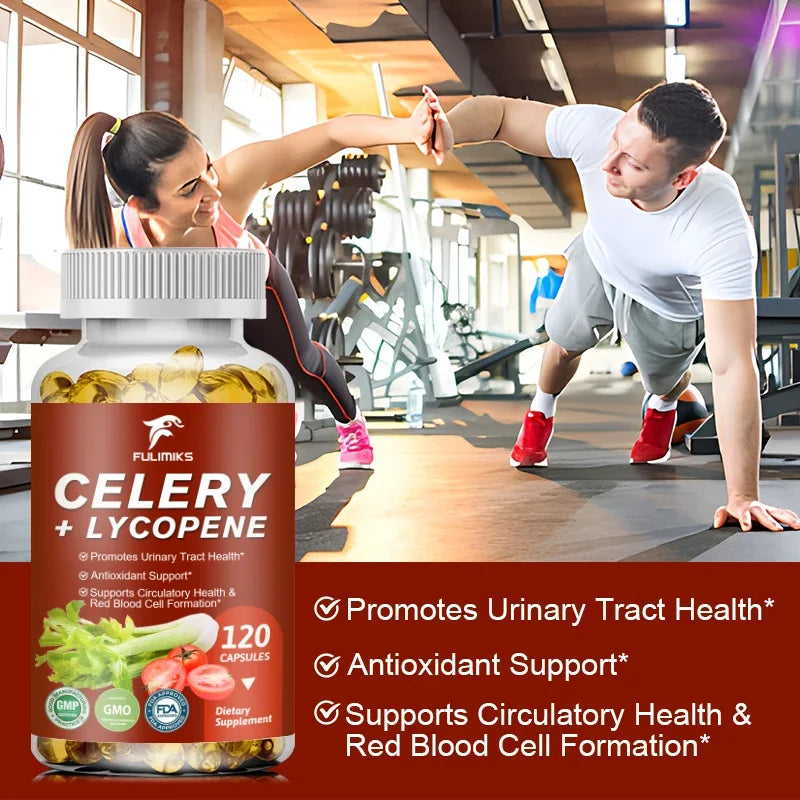 Celery Lycopene Capsules – Antioxidant & Prostate Support Non-GMO Herbal Supplement Qst