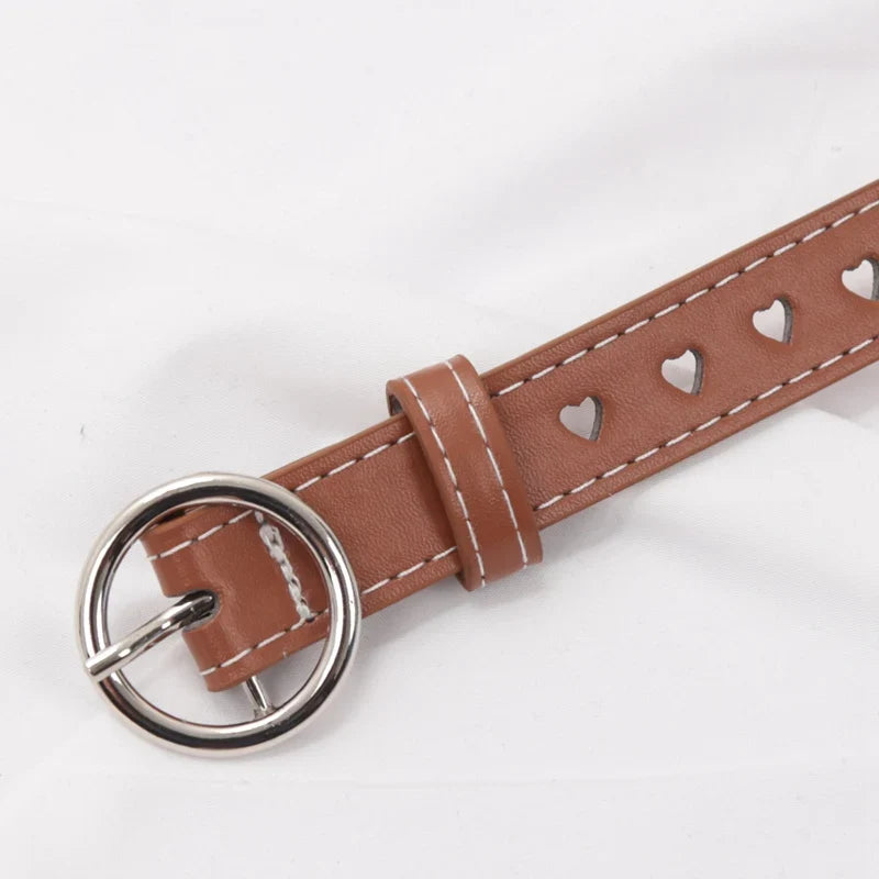 Women's PU Leather Belt Hollow Heart Cutout Design | 6 Colors Women's Fashion Belt Qme B2 100cm China Mainland