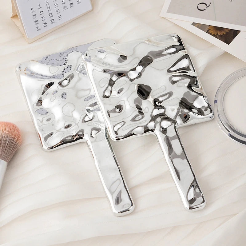 Liquid Shape Square Handheld Makeup Mirror – Salon & Vanity Handheld Vanity Mirror Qst