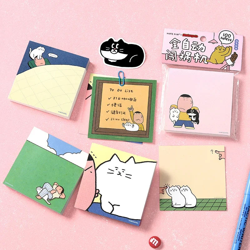 Kawaii Cartoon Memo Pads | Cute To-Do List Notepad – 7 Colors Kawaii Memo Notepad Qme
